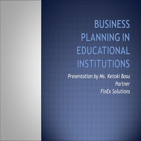 Business Planning In Educational Institutions