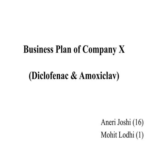 Business plan of diclofenac & amoxiclav