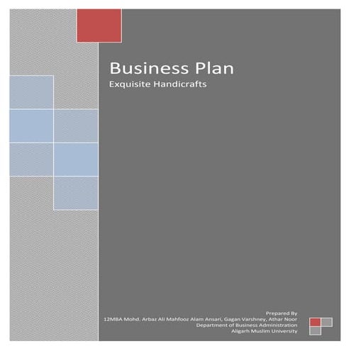 Business plan on exquisite handicraft