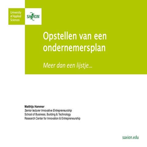 Hoe maak je een ondernemersplan? 