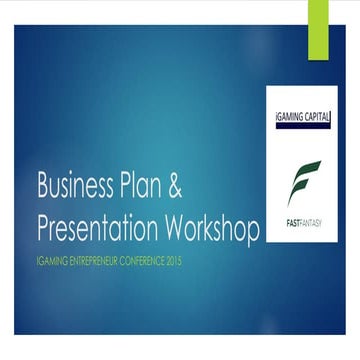 Business Plan & Presentation Workshop 
