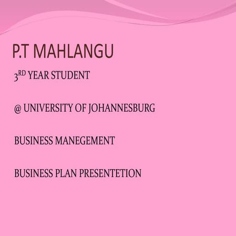 Business plan presentetion