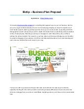 Business plan proposal
