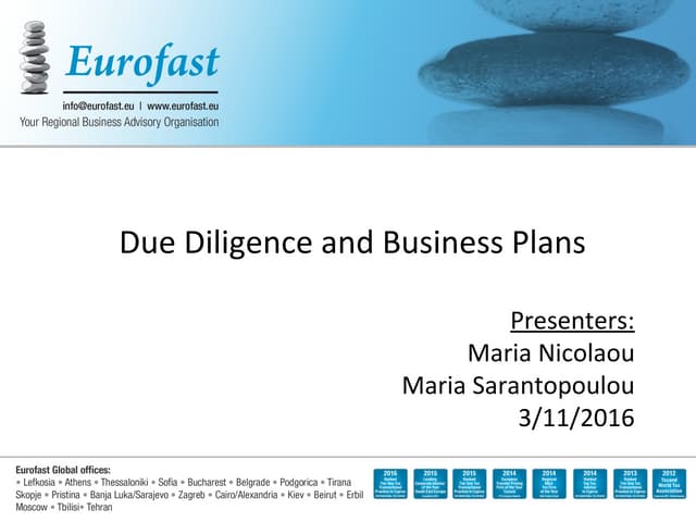 Business Plans & Due Diligence