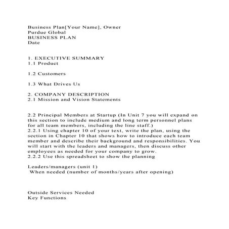 Business Plan[Your Name], OwnerPurdue GlobalBUSINESS PLANDate.docx