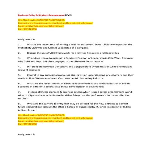 Business policy & Strategic Management