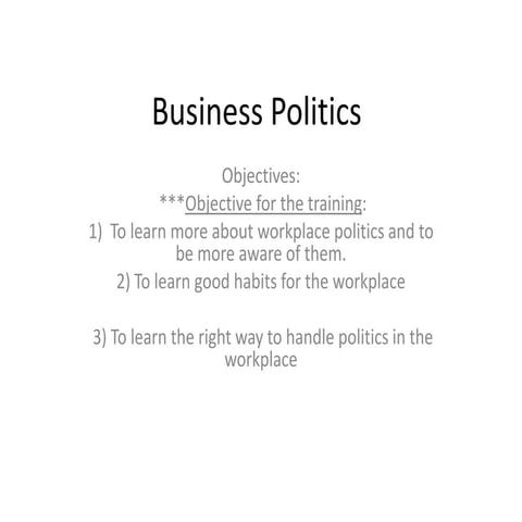 Business politics powerpoint