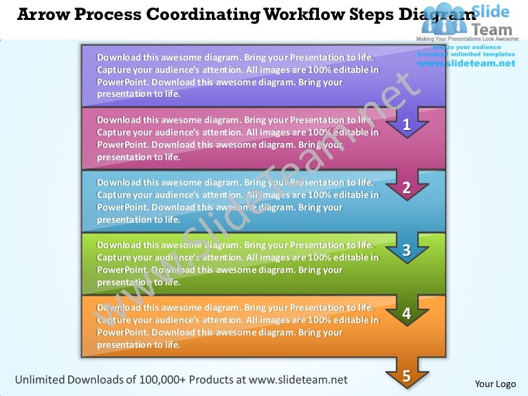 business power point templates arrow process coordinating workflow st