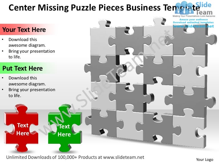 Business power point templates center missing puzzle ...