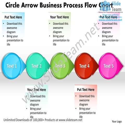 Business power point templates circle arrow process flow chart sales ppt slides