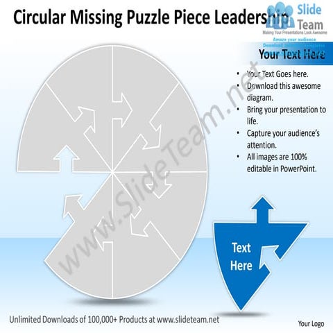 Business power point templates circular missing puzzle piece leadership sales...