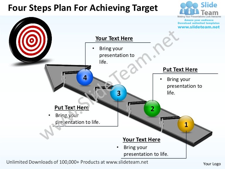 business power point templates four steps plan for target business plan