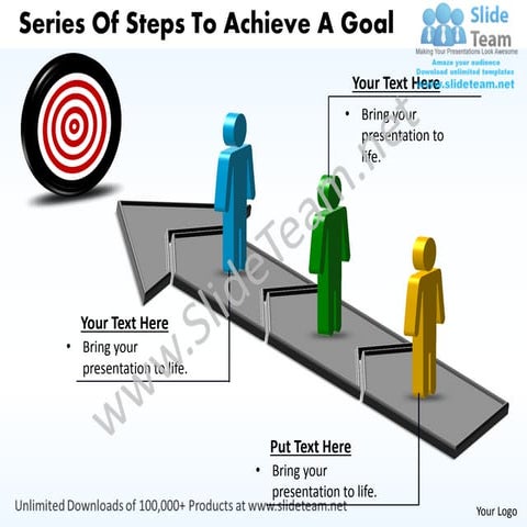 Business power point templates series of slide numbers to achieve goal sales ...