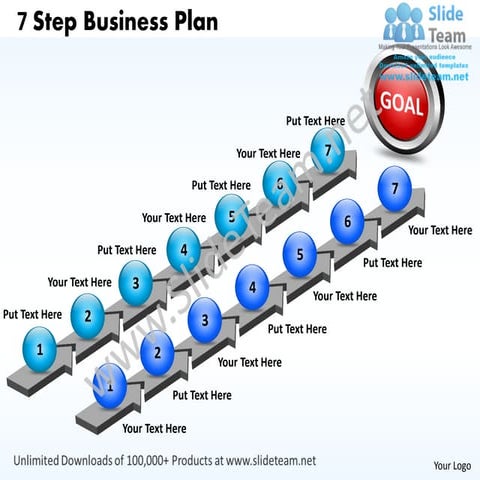 Business power point templates seven step plan sales ppt slides