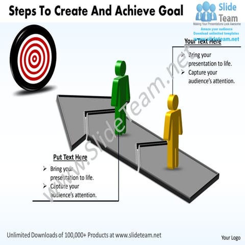 Business power point templates steps to create and achieve goal sales ppt slides