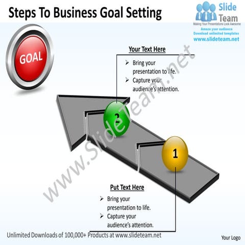 Business power point templates steps to goal setting sales ppt slides