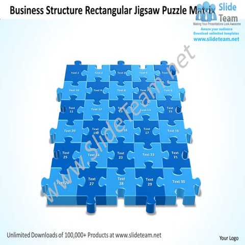 Business power point templates structure rectangular jigsaw problem solving p...