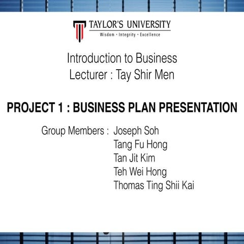 Business plan presentation