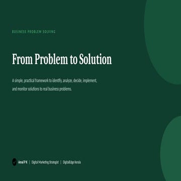 Comprehensive Business Problem Solving Framework: From Identification ...