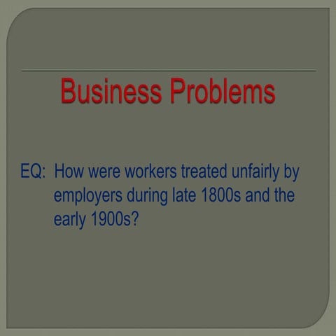 Business Problems and Solutions