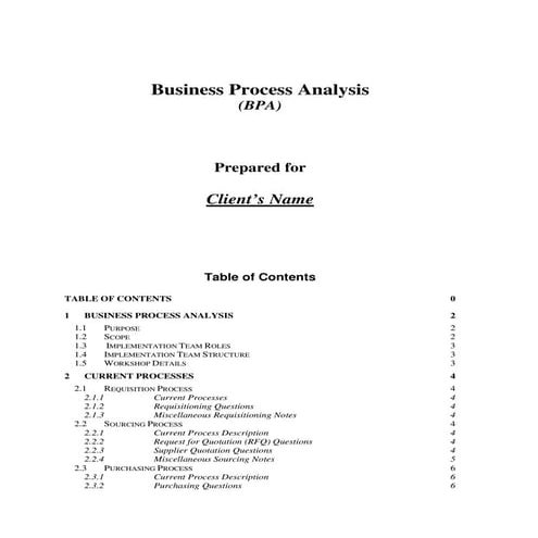 Business process analysis 