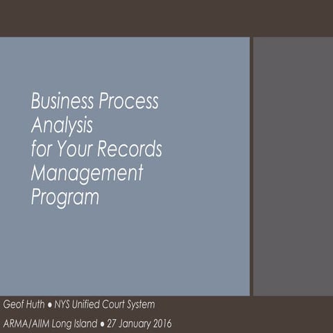 Business Process Analysis for Your Records Management Program