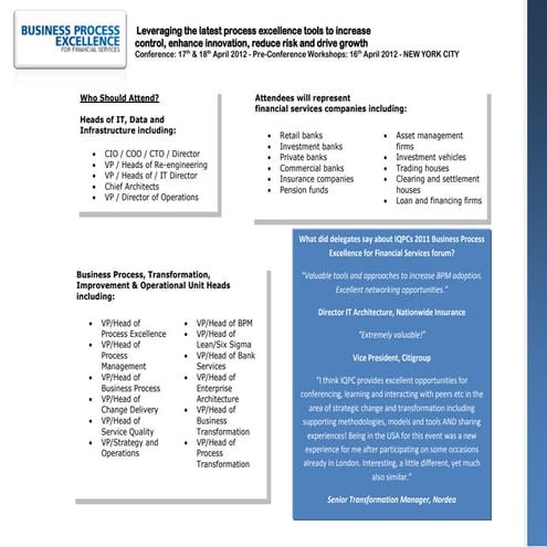 Business Process Excellence For Financial Services