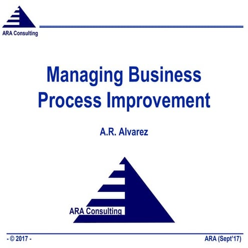 Managing Business Process Improvement
