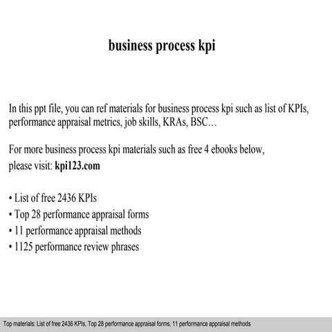 Business process kpi