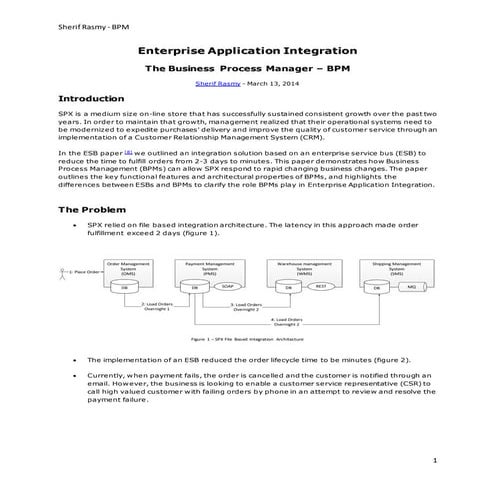 Business Process Management - Enterprise Application Integration