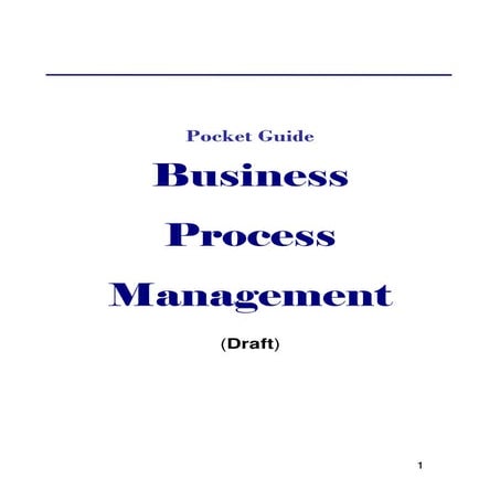 Business process management   pocket guide