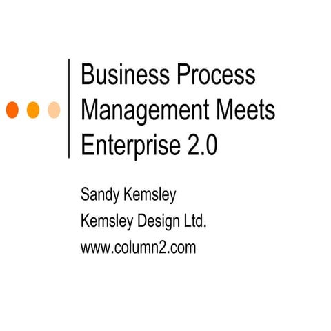 Business Process Management Meets Enterprise 2 0