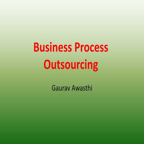 Business process outsourcing
