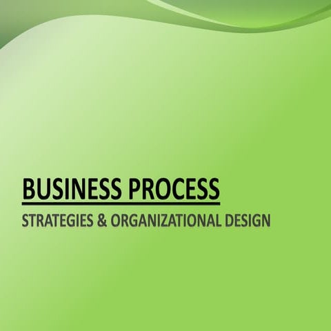 Business process strategies & organizational design