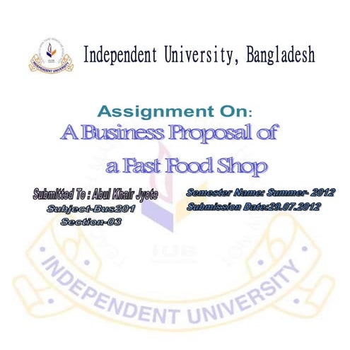 Business proposal noodles shop