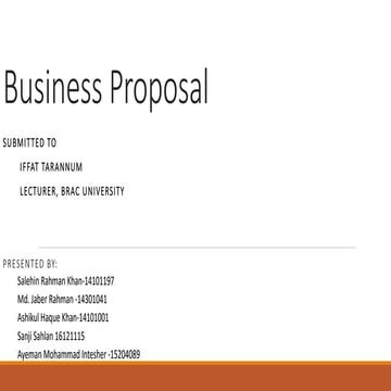 Business proposal presentation