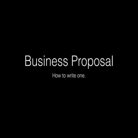 Business proposals