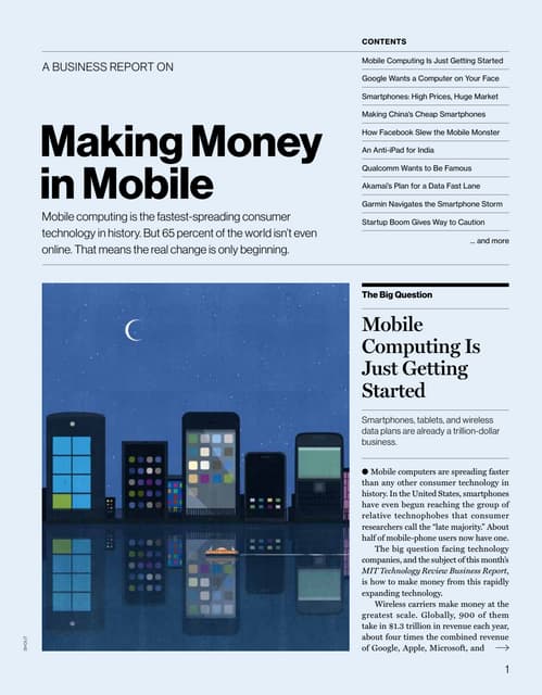 BUSINESS REPORT : MAKING MONEY IN MOBILE