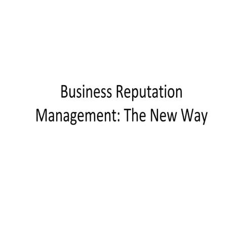 Business reputation management