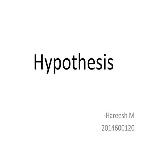 Hypothesis