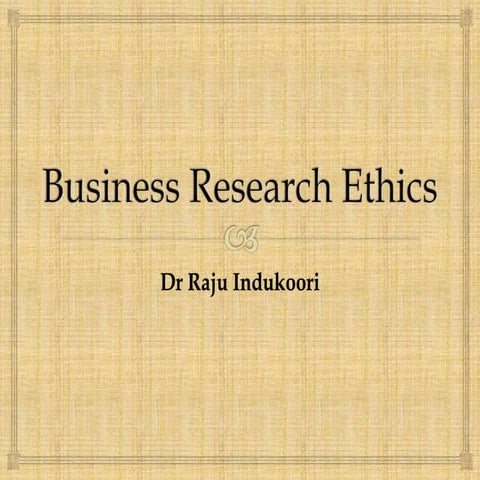 Business research ethics