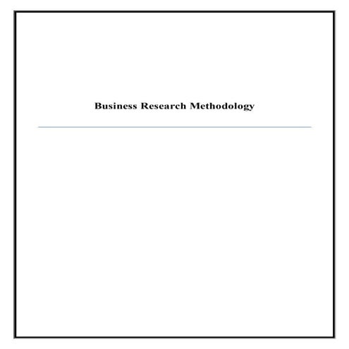 Business research methodology