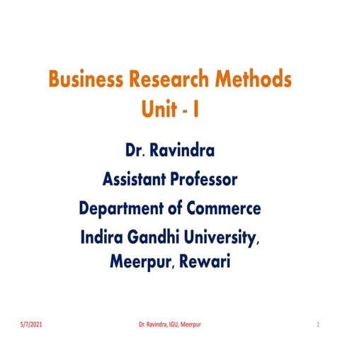 Business research methods pp ts  i