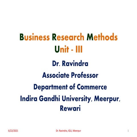 Business Research Methods PPT - III