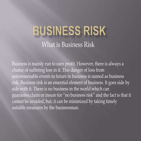 Business Risks | PPT
