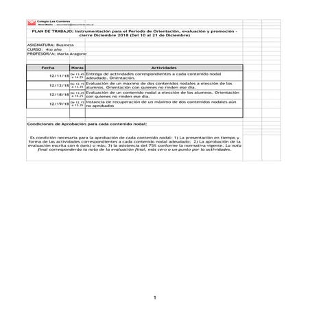 Business s4   plan de trabajo - dic 2018