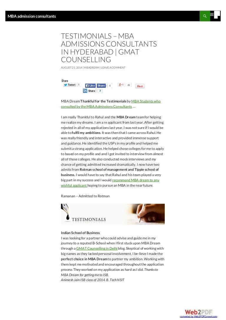 Mba essay consulting