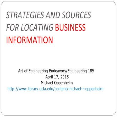 Business searching for engineering 185 fri am power point april 17 2015