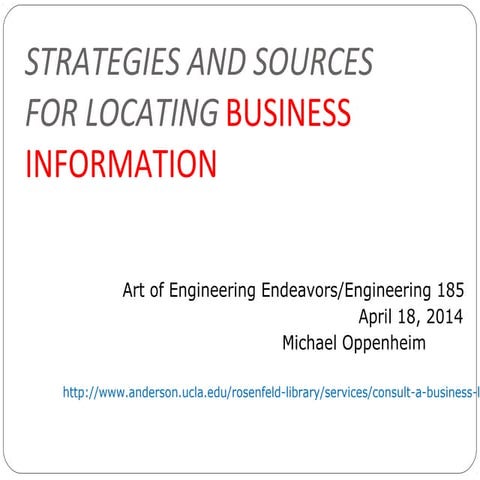 Business searching for engineering 185 fri am power point april 18 2014