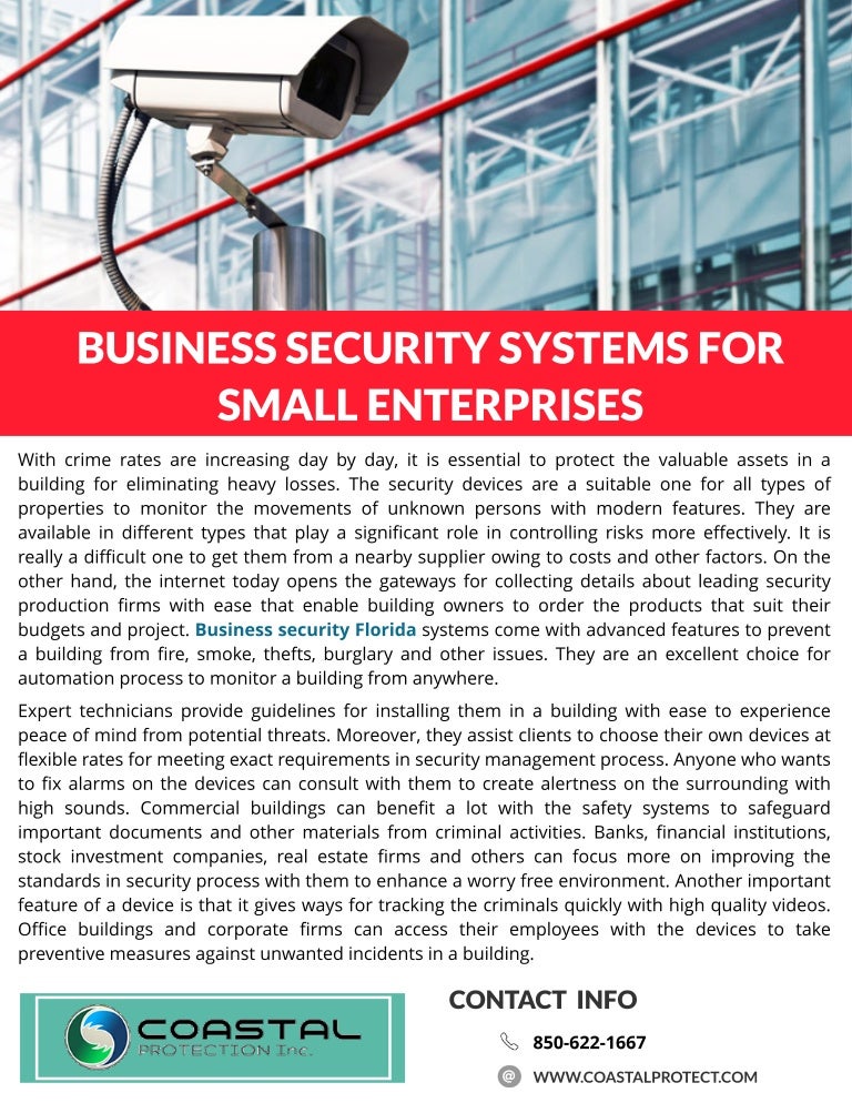 Business Security Systems For Small Enterprises